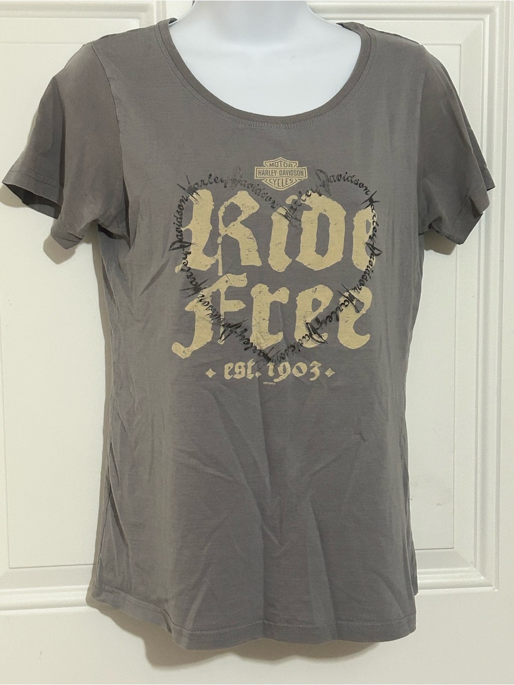 Harley-Davidson Gray Short Sleeve 'Ride Free' Graphic Tee